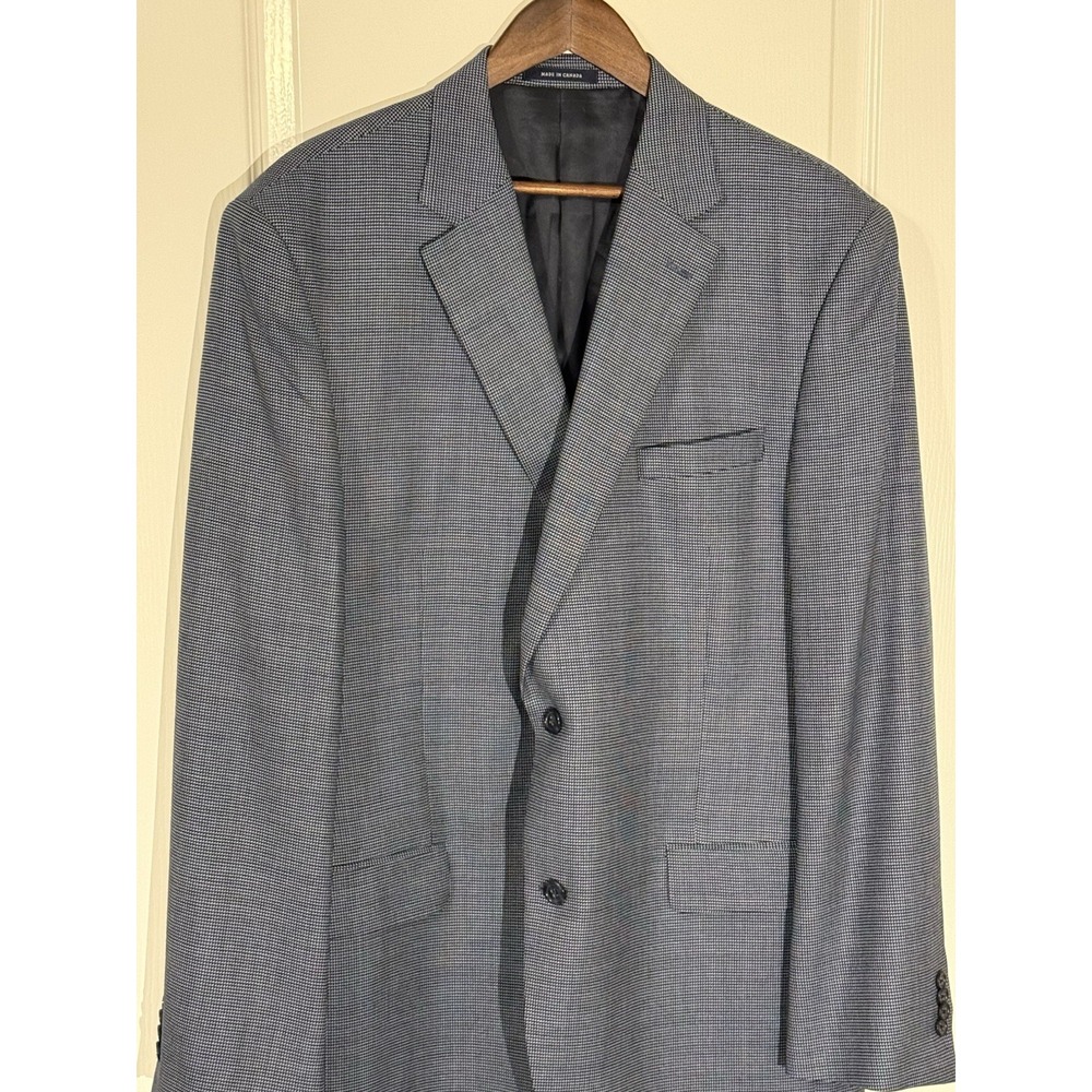 Loro Piana Daniel Cremieux 46L Blue Houndstooth Sport Coat Blazer